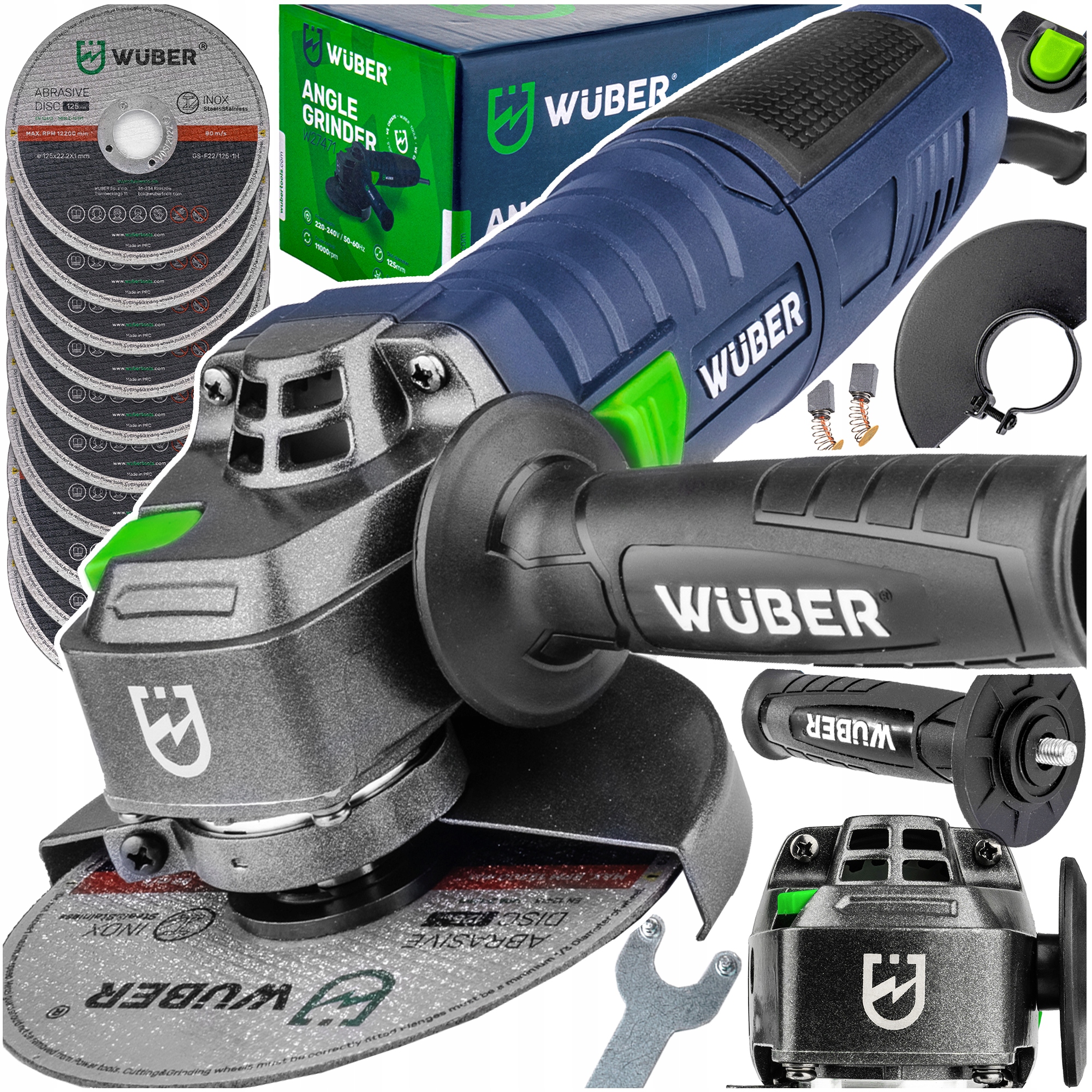 Kątówka Szlifierka Kątowa Diax Mocna 10 Tarcz 125MM Zestaw XXL Wuber