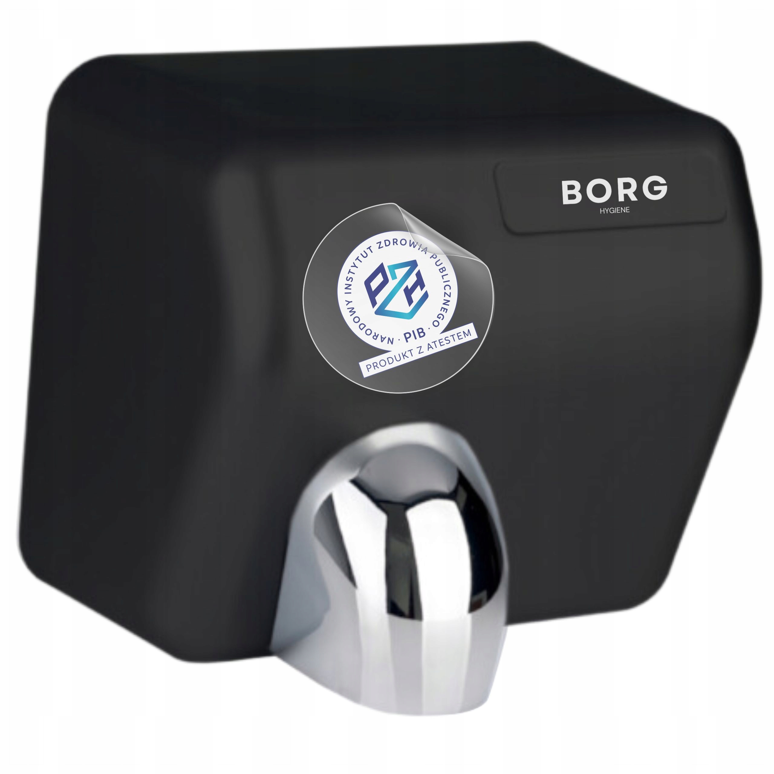 Sušička na ruce 2500 W Borg Flowmaster Černá Pohyblivá tryska Sušení 15 sekund