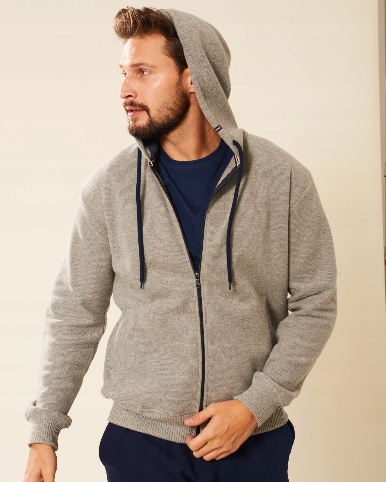 Svetr s kapucí Ewelin Šedý XL