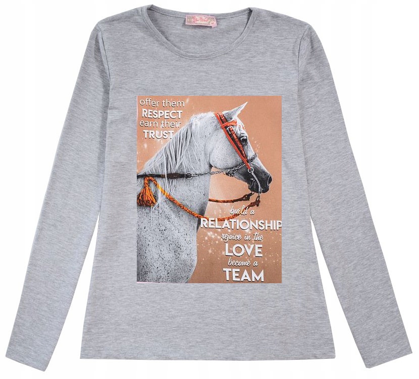 

Bluzka Tunika długi rękaw Koń Bawełna 128 J154A