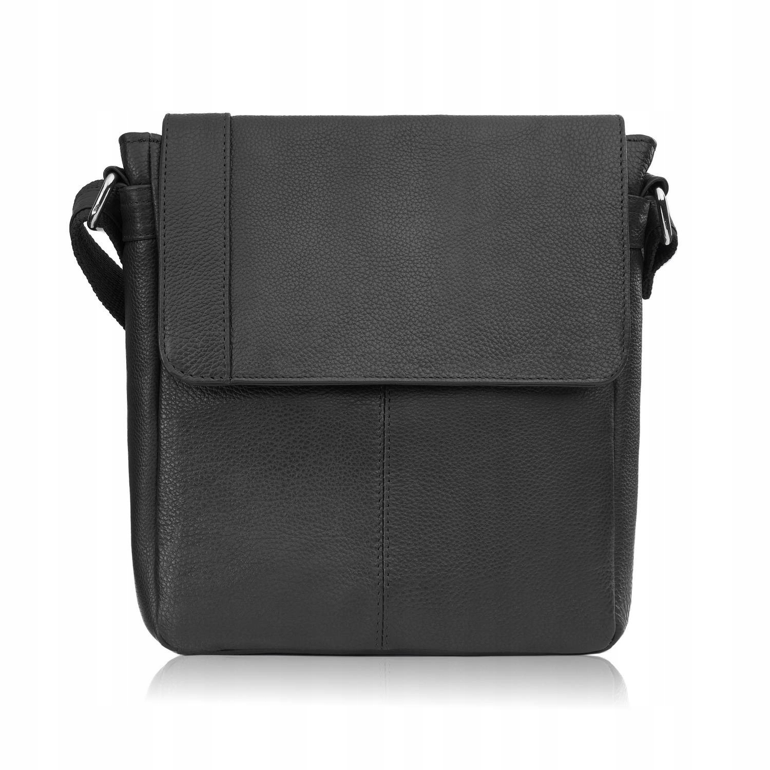 Listonoszka męska skórzana na ramię vintage retro czarna Paolo Peruzzi