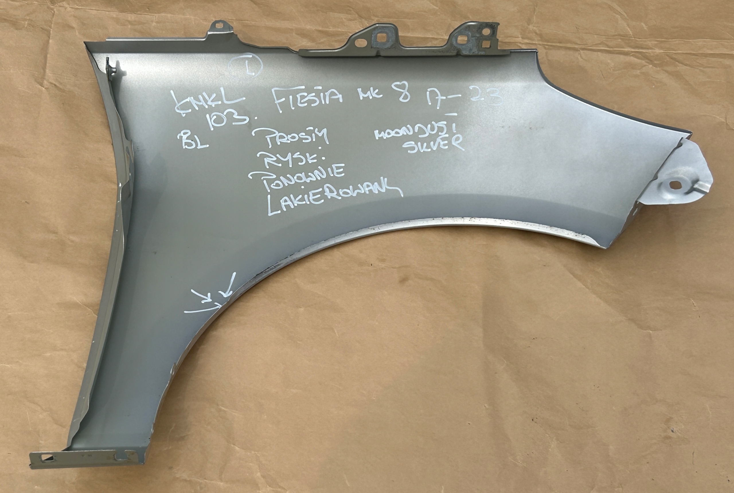 FORD FIESTA MK8 2017-2023 fender left front MOONDUST SILVER original
