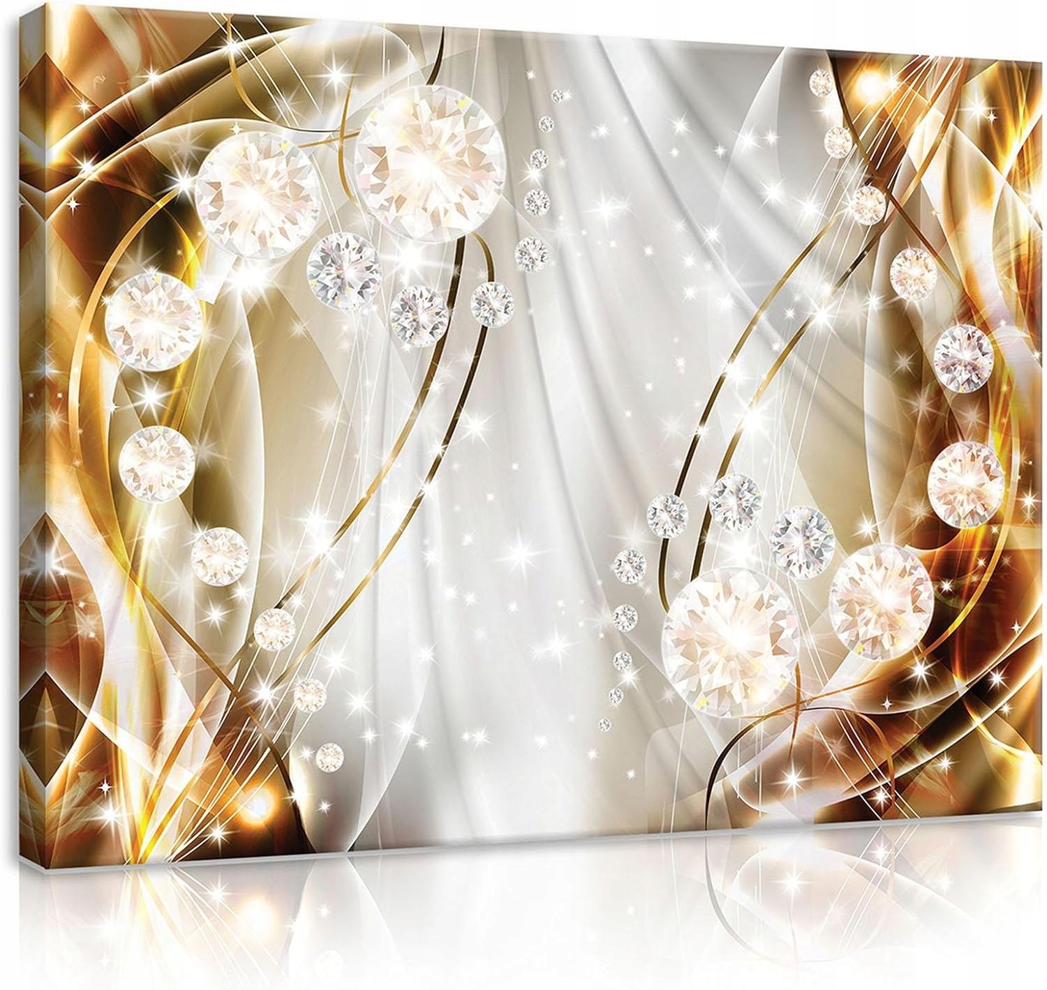 Obraz 100x75 Diamantový lesk Zlaté akcenty pro obývací pokoj ve stylu Glamour