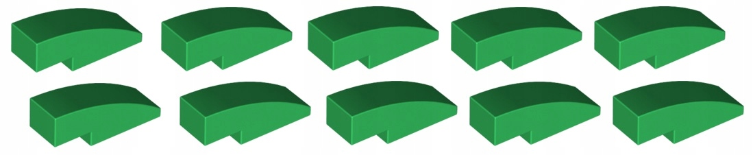 

Lego skos zaokr. 1x3 zielony 10 szt. 50950 N