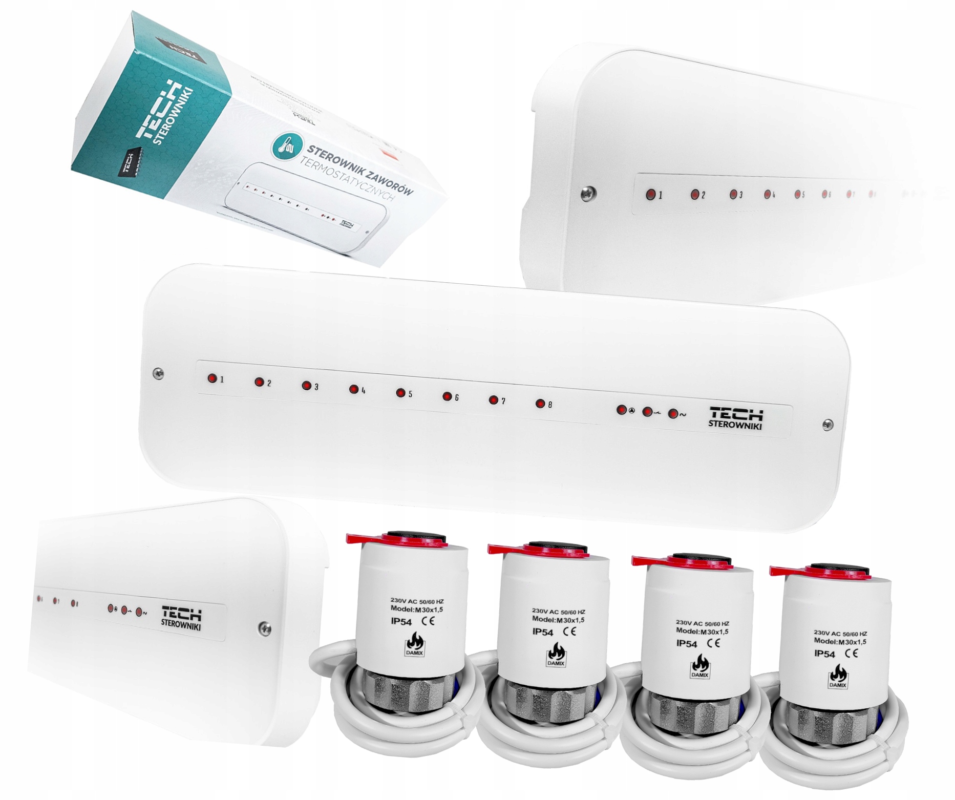 Ovládač Lišty L-5-S Slim 4 Termoelektrické Pohony M30NC 230V Damix