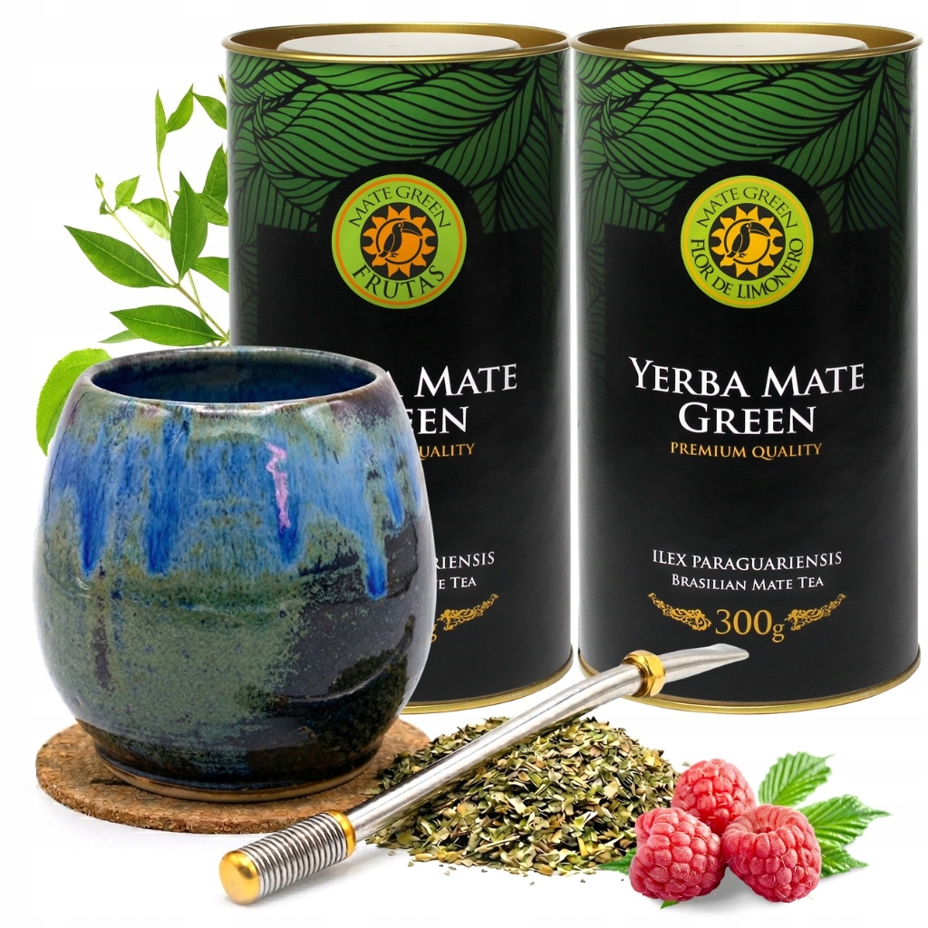 Zestaw Yerba Mate Green Premium Akcesoria Kubek Handmade