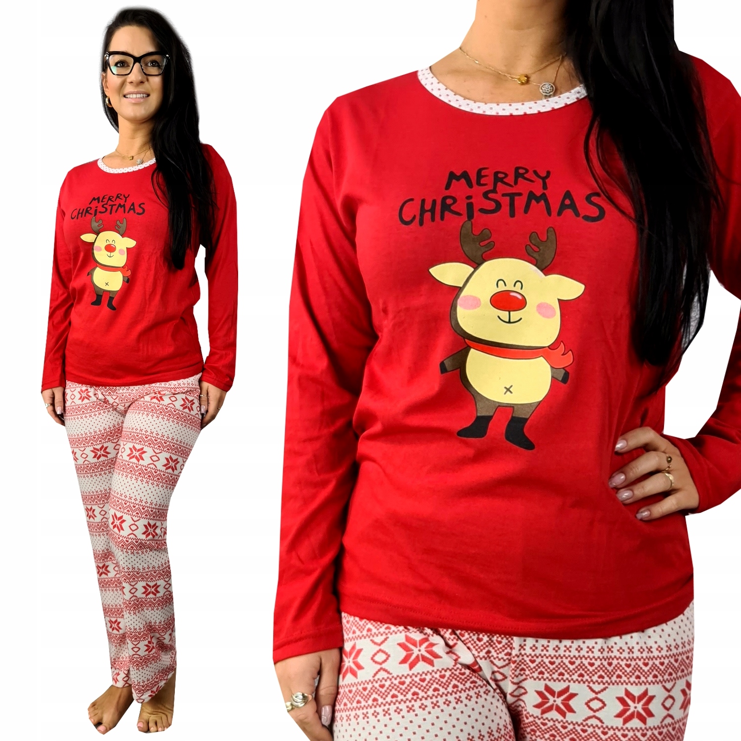 

Damska śWIĄTECZNA Piżama Renifer Norweska XXL