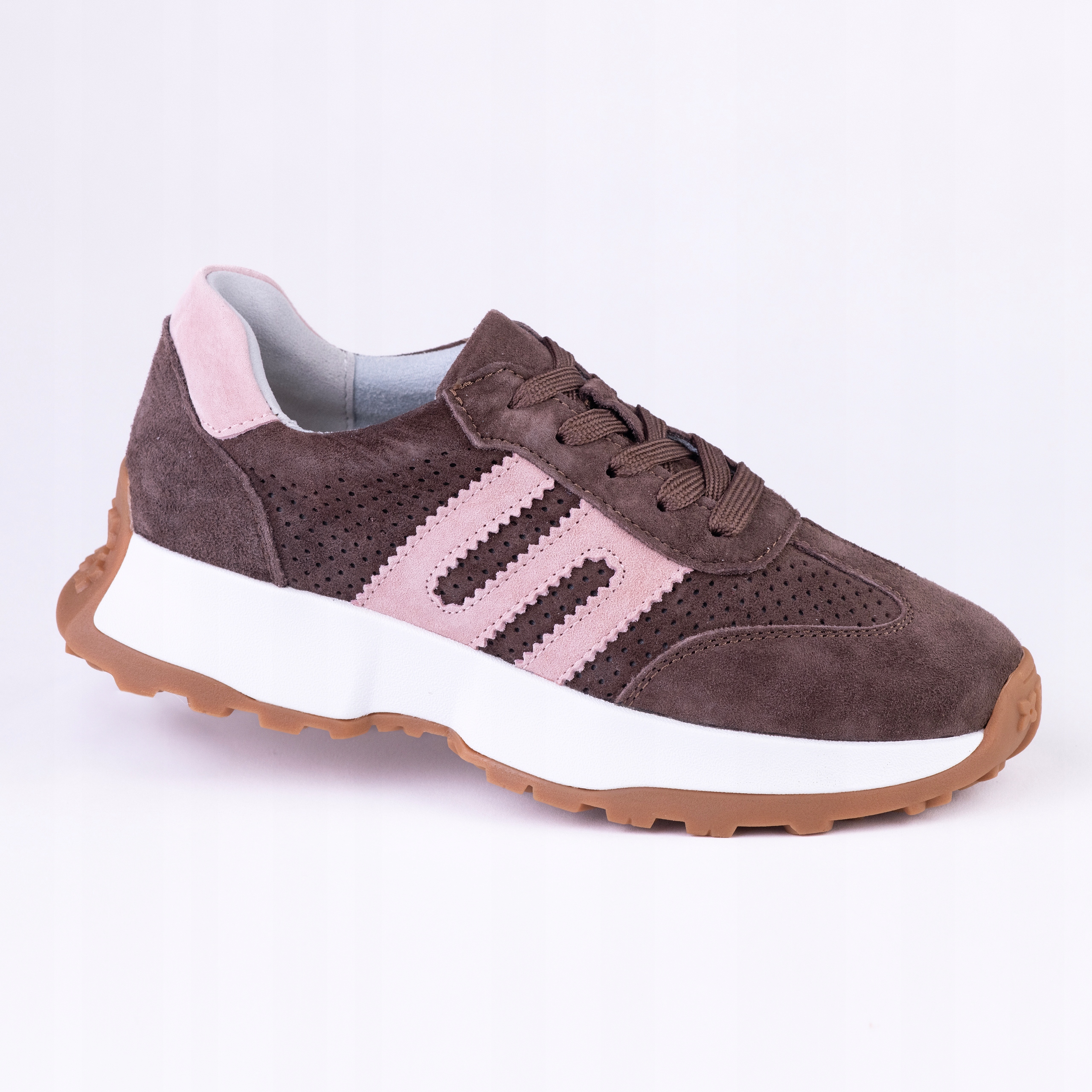 Sportovní dámské tenisky Goodin GD-LX1194 kůže ažurová hnědá 41