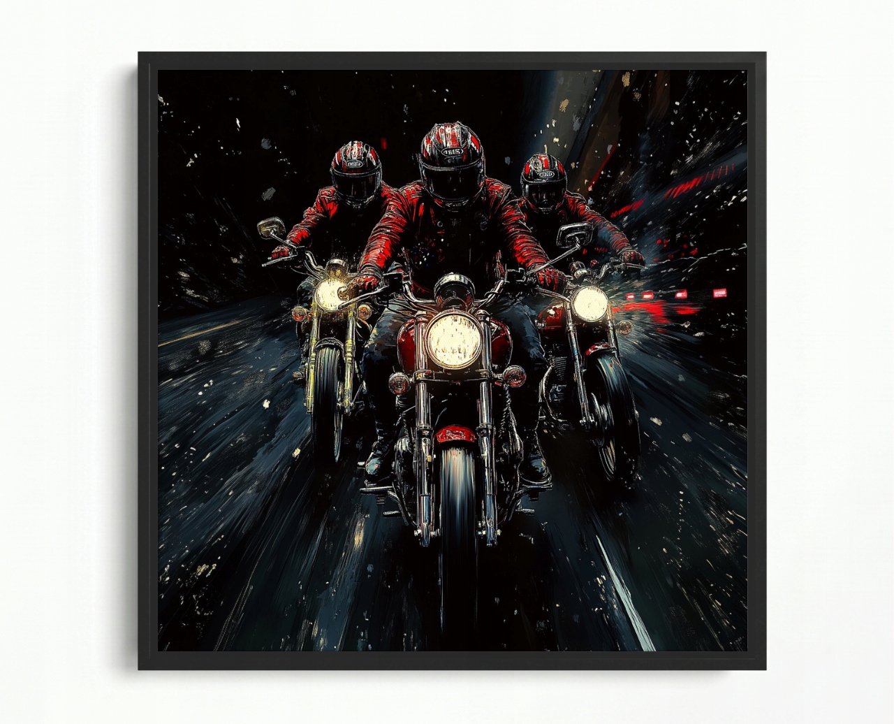 Obraz Rám American Box Motor Motocykl Biker Jízda Harley Noc Cestování 50x50