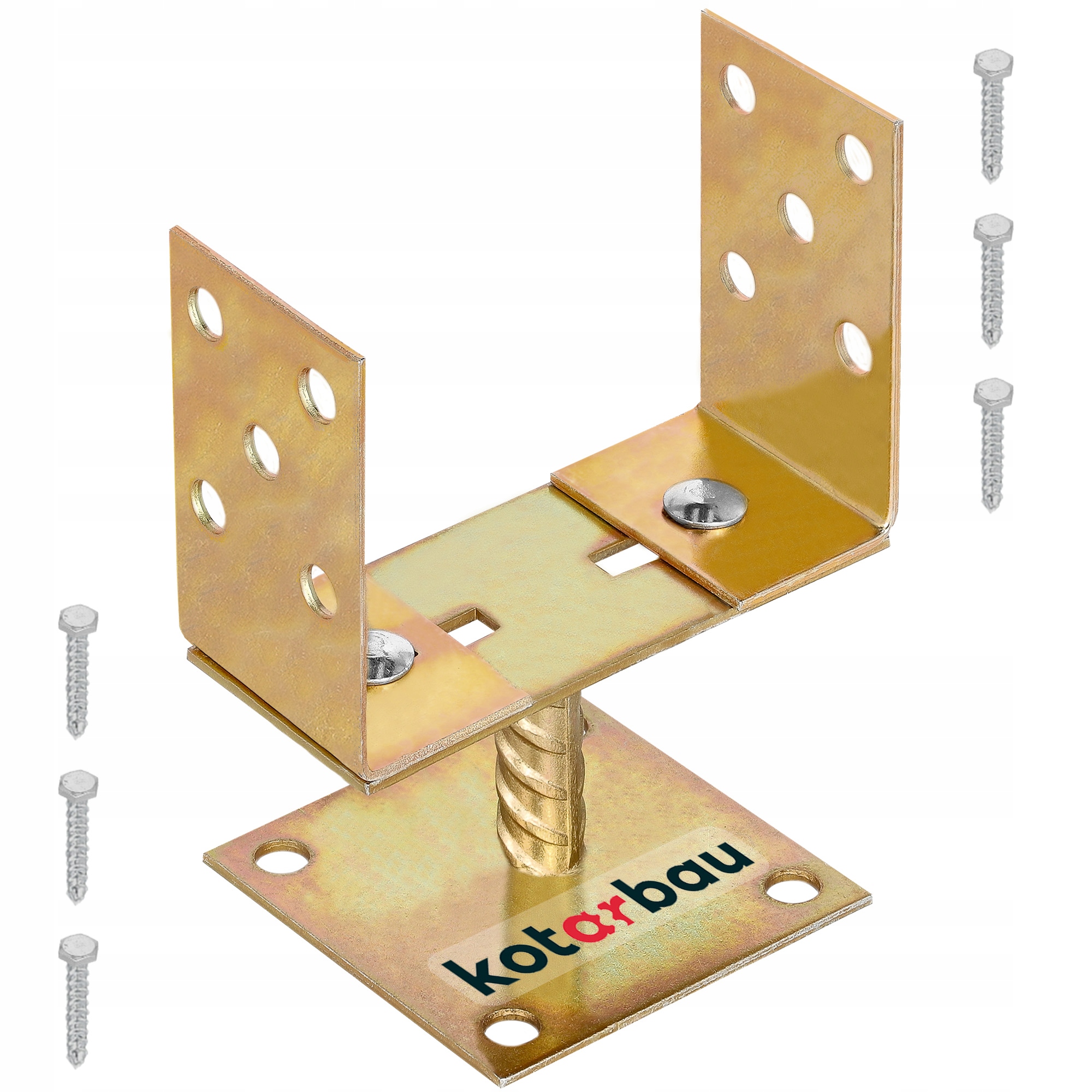 PODSTAWA SŁUPA KOTWA WSPORNIK REGULOWANY U PRZYKRĘCANY STOPKA 0-160MM ZŁOTA