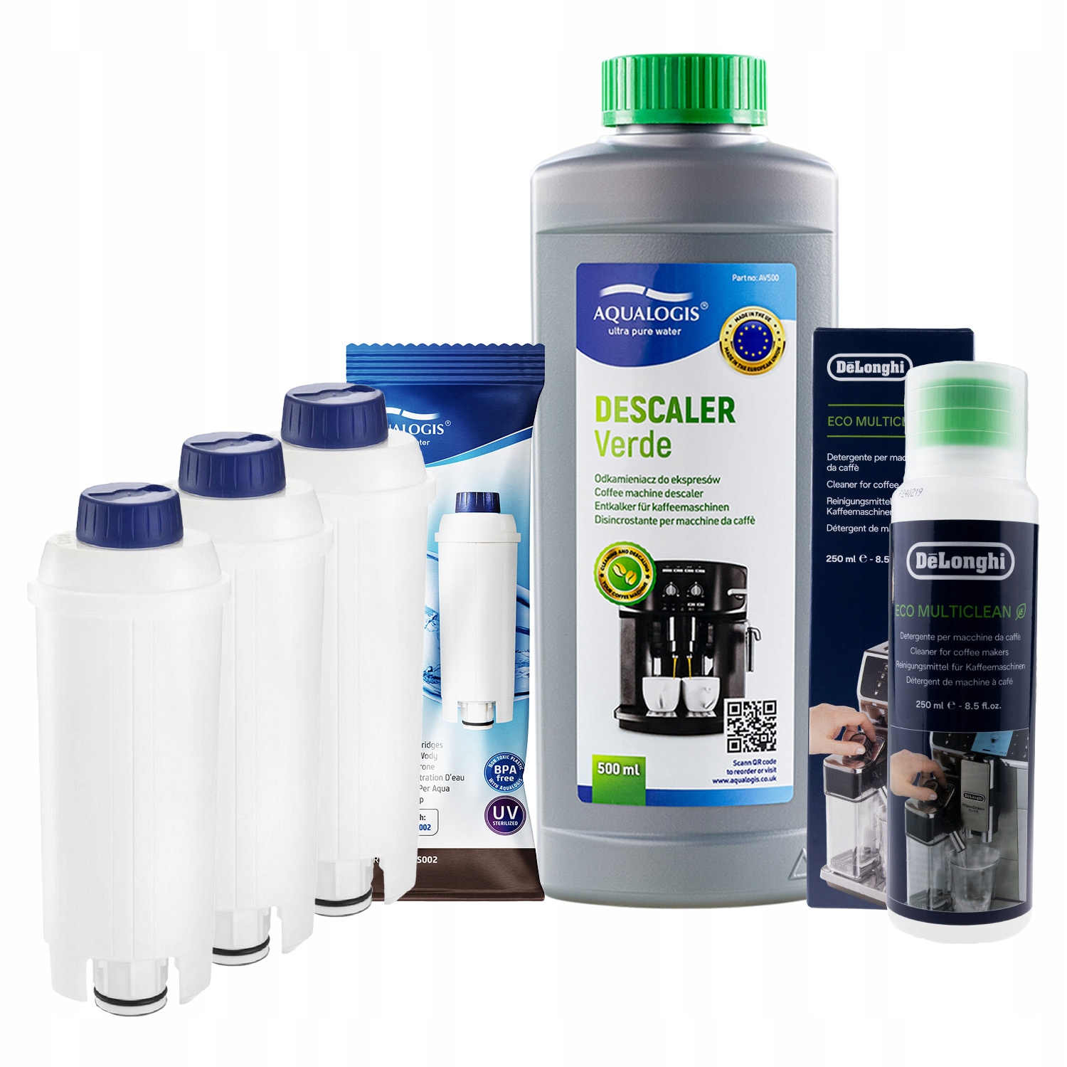 3x Filtr do kávovaru Delonghi AL-S002 DLSC550 Odvápňovač 500 ml