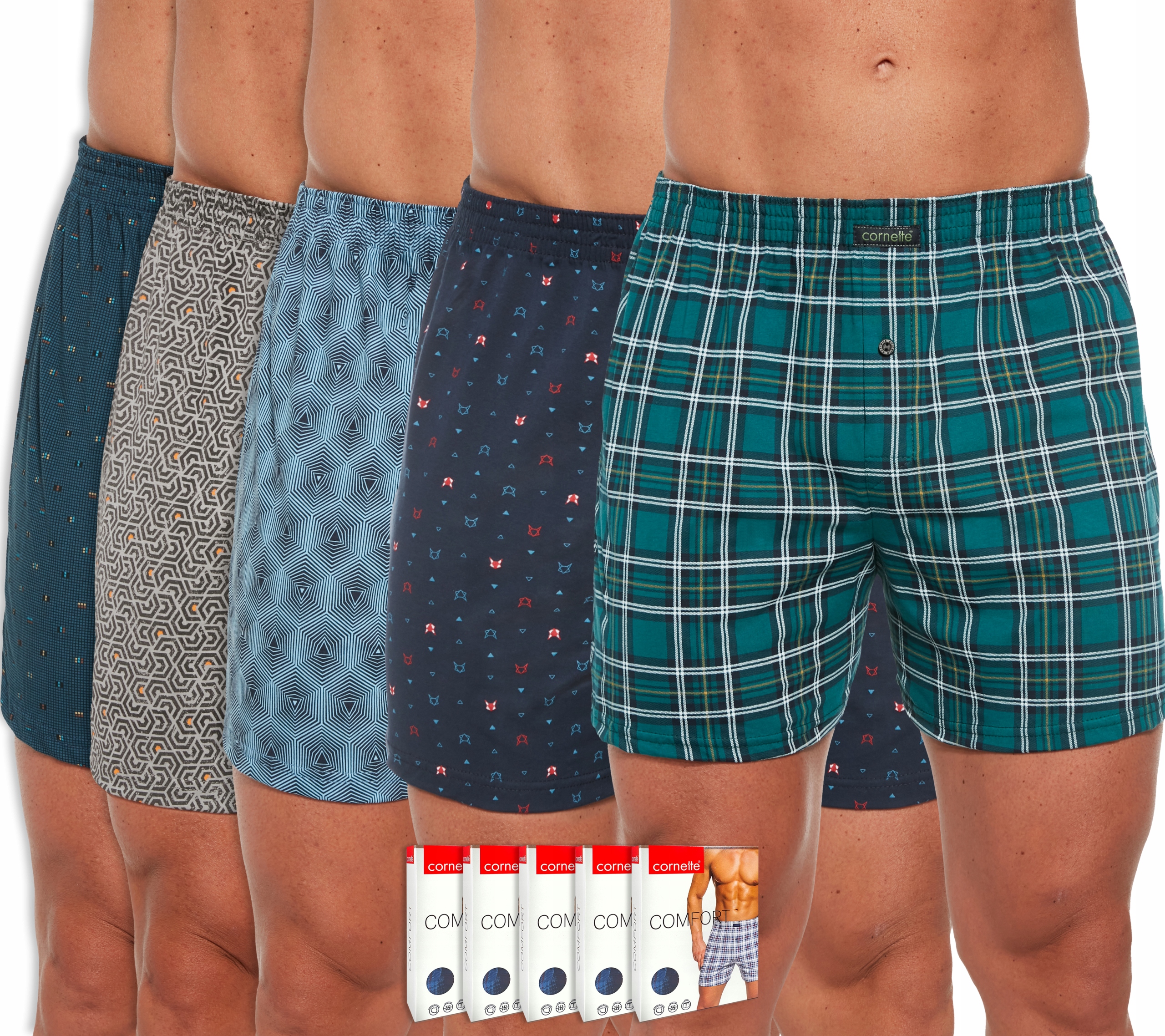 Pánské Boxerky Cornette Comfort Volné 5-PAK M