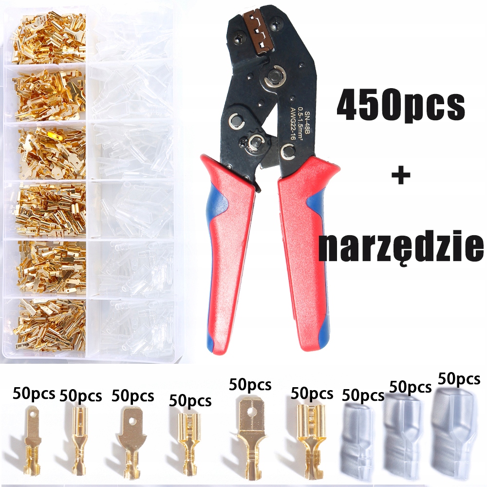 ОБЖИМНОЙ ИНСТРУМЕНТ ДЛЯ КЛЕММ + НАБОР НАКОНЕЧНИКОВ