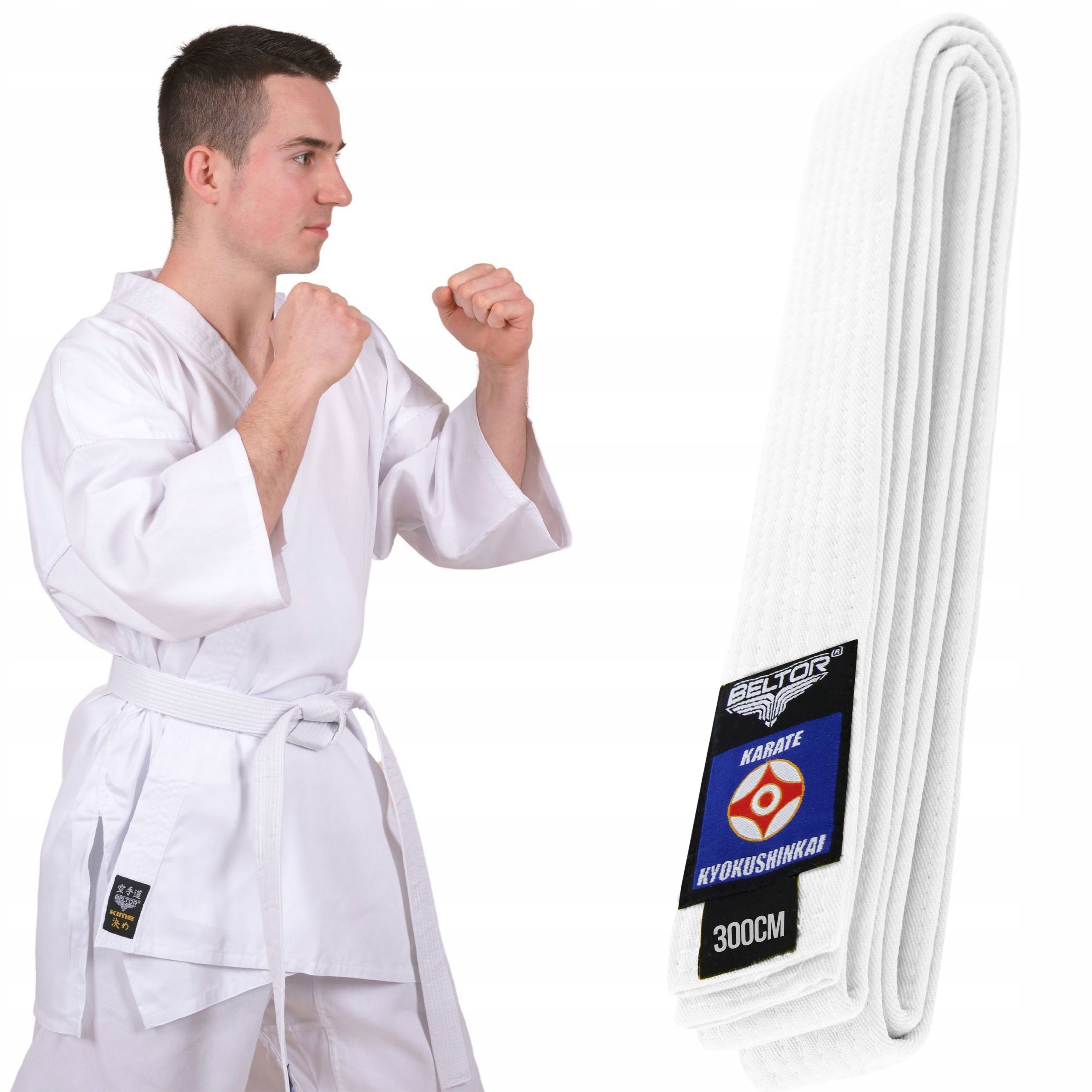 Biały Pas Karate Kyokushinkai Beltor 300 cm