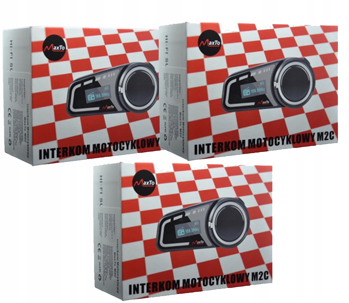 3 X MaxTo M2C INTERKOM BLUETOOTH ZESTAW Base Unit Mount adhesive fastened