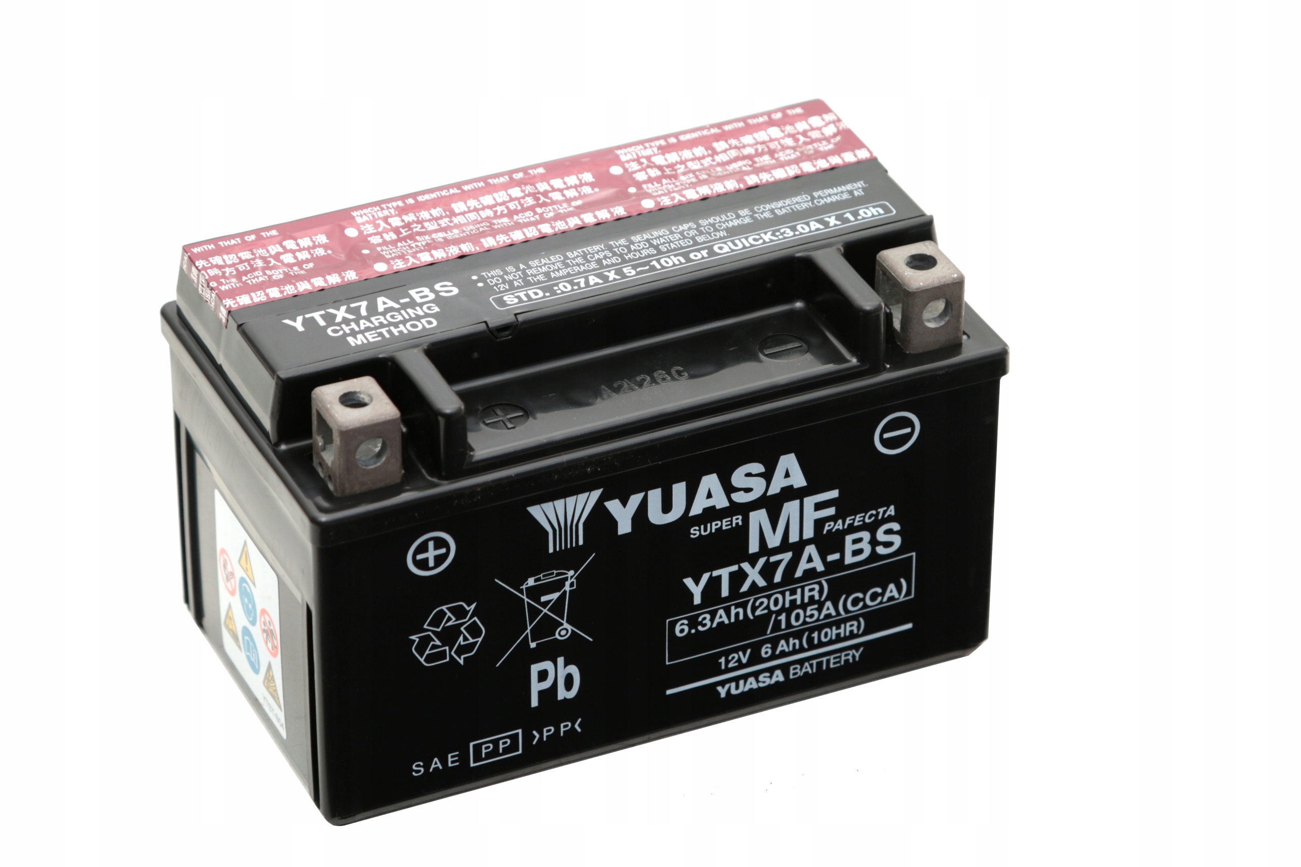 AKUMULATOR YUASA YTX7A-BS 12V/6.3Ah 105A ŚLĄSK