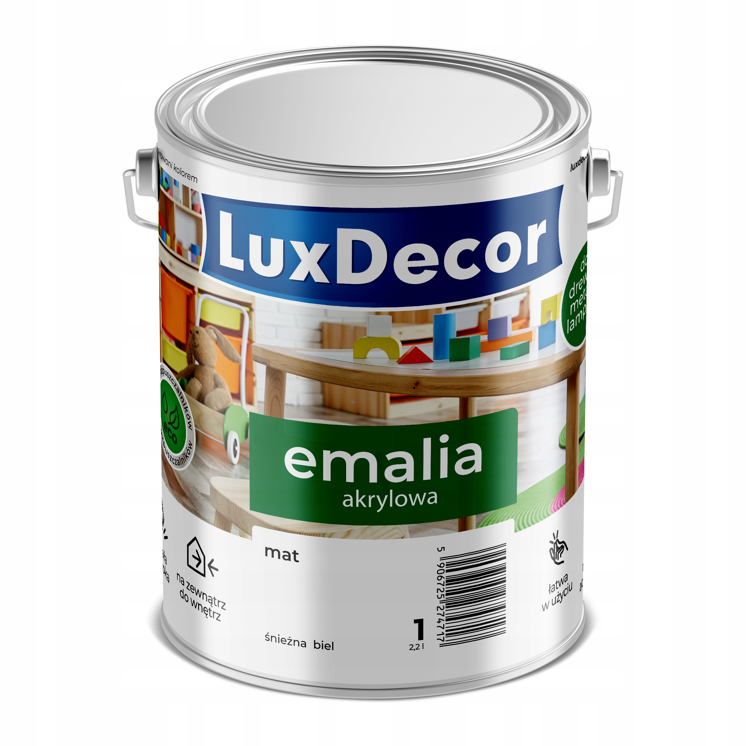 Luxdecor Akrylový Smalt Sněhově Bílý Mat 2,2 L