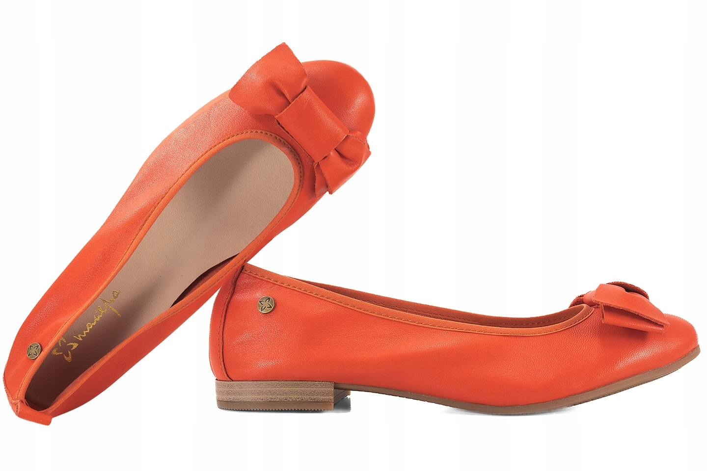 Maciejka P6802-18/00-0 Balerínky Polobotky Balerínky Kožené 38 Oranžová