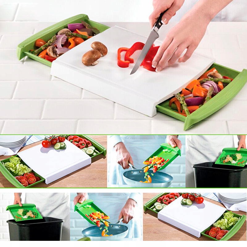 DESKA KUCHENNA DO KROJENIA WARZYW Z POJEMNIKAMI TV Długość 38 cm