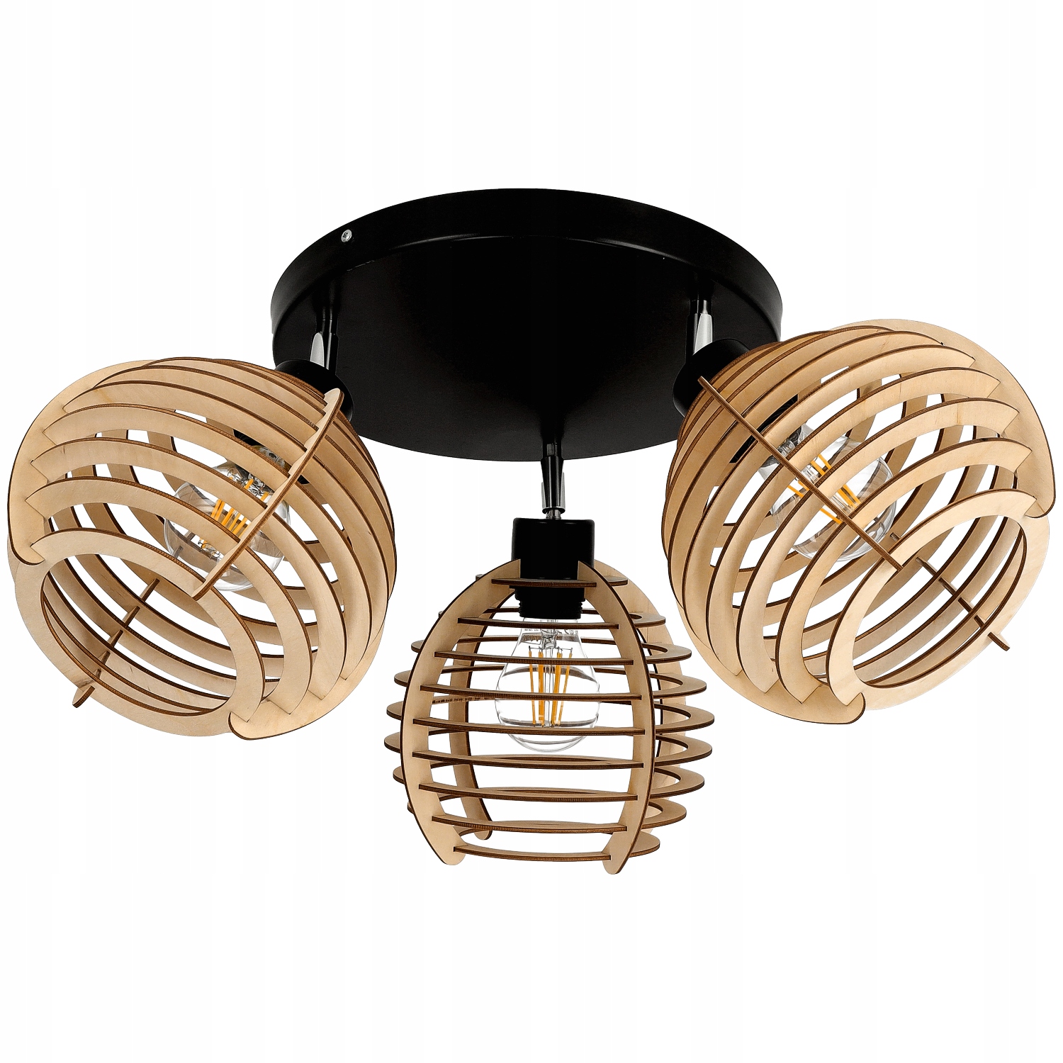 Lampa stropní svítidlo lustr pohyblivý strop 3 Dřevo sféra