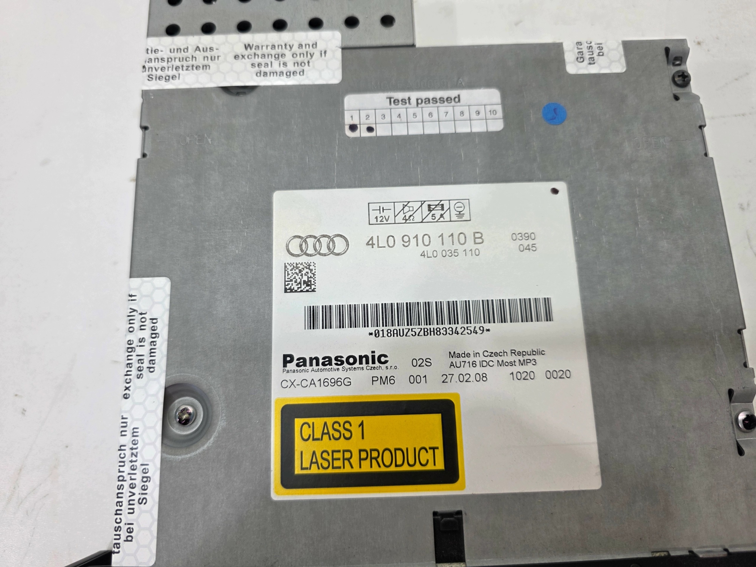 changer CD AUDI Q7 4L 4L0035110 4L0910110B