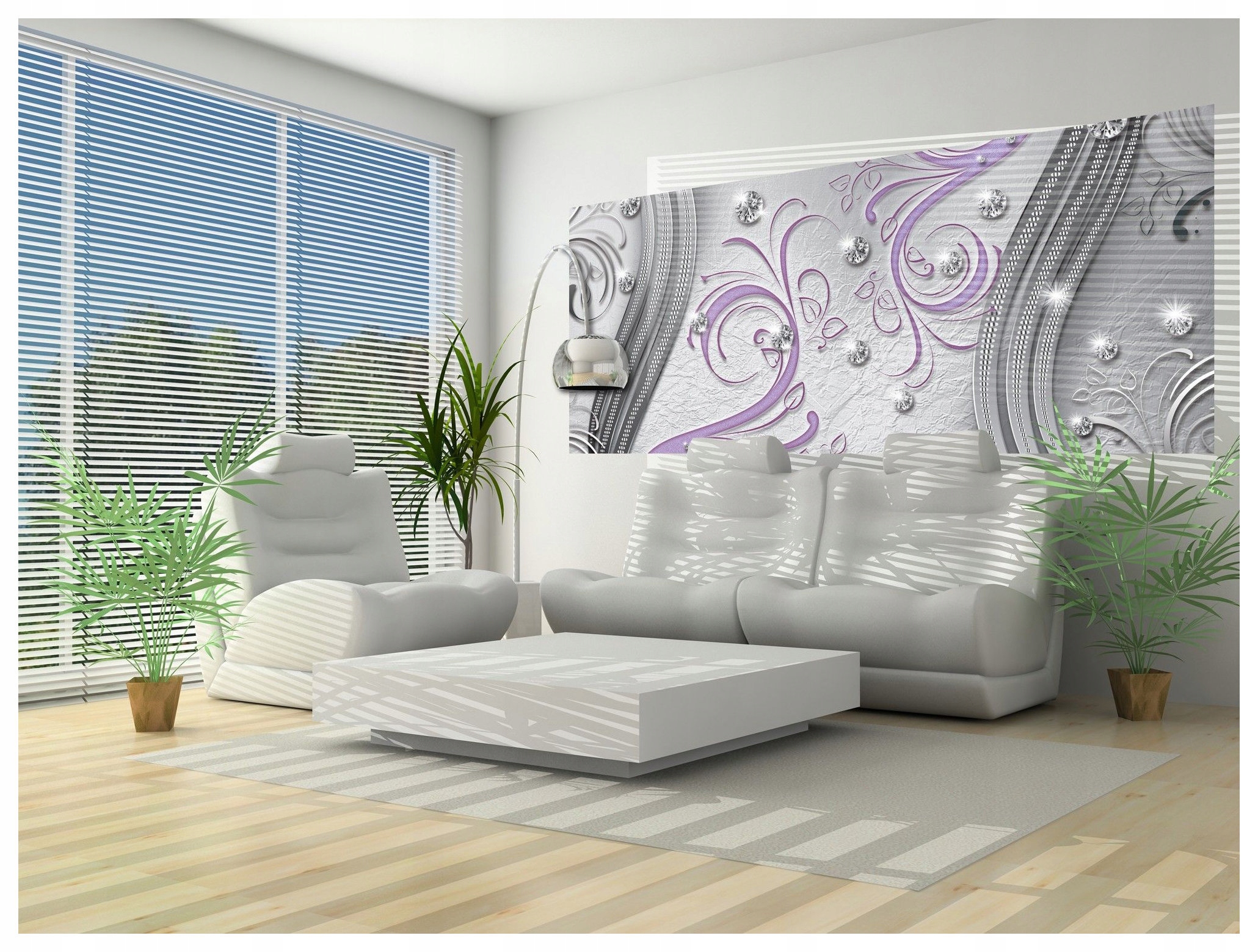 Fototapeta Abstrakce Květiny Lilie Stříbrná do obývacího pokoje ložnice 250x104 lepidlo