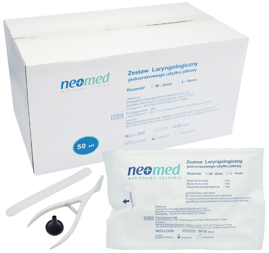 

Zestaw Laryngologiczny Jałowy Medium 2mm 50 sztuk