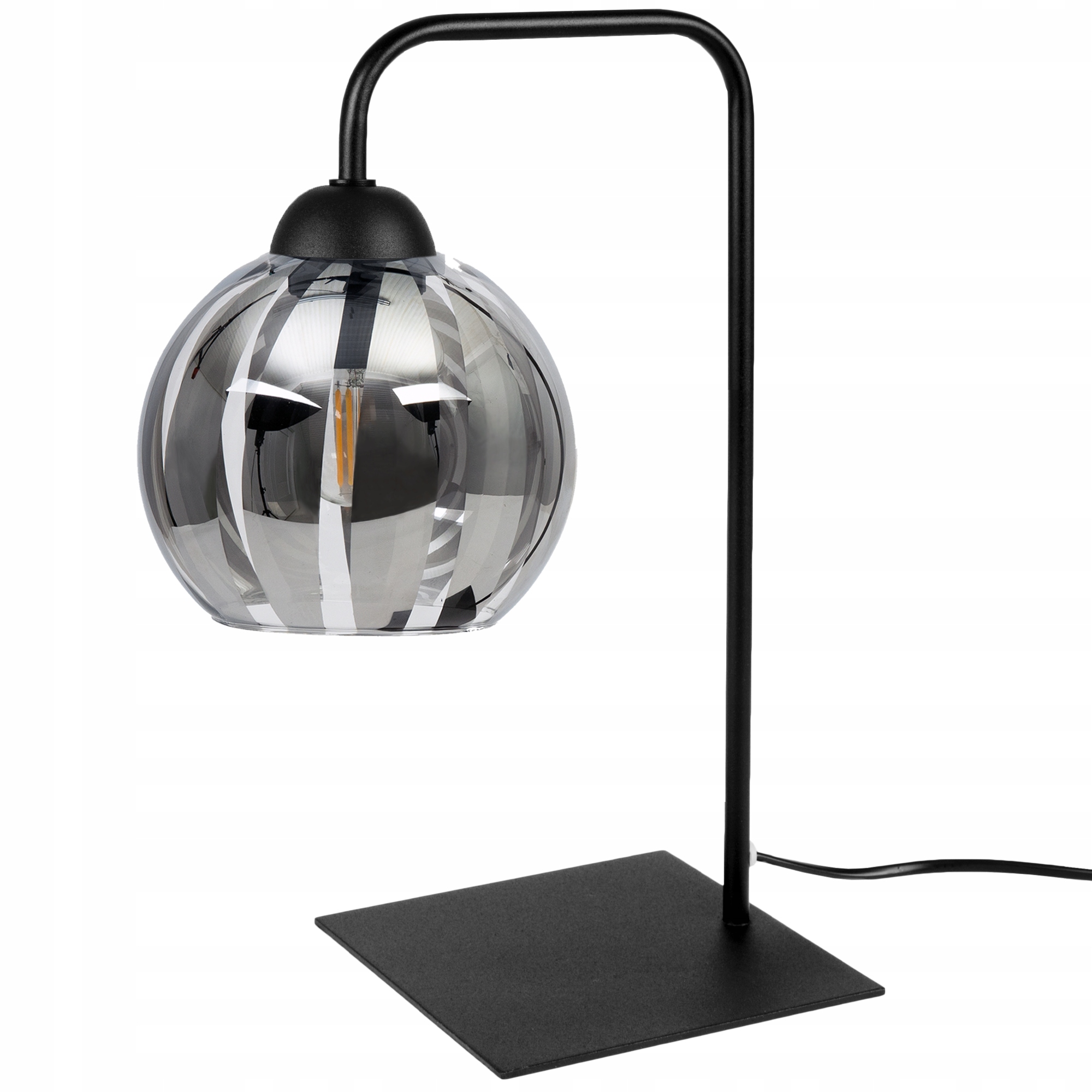 Stolní noční lampa se stříbrnými prvky pro domácí kancelář Eliza E27