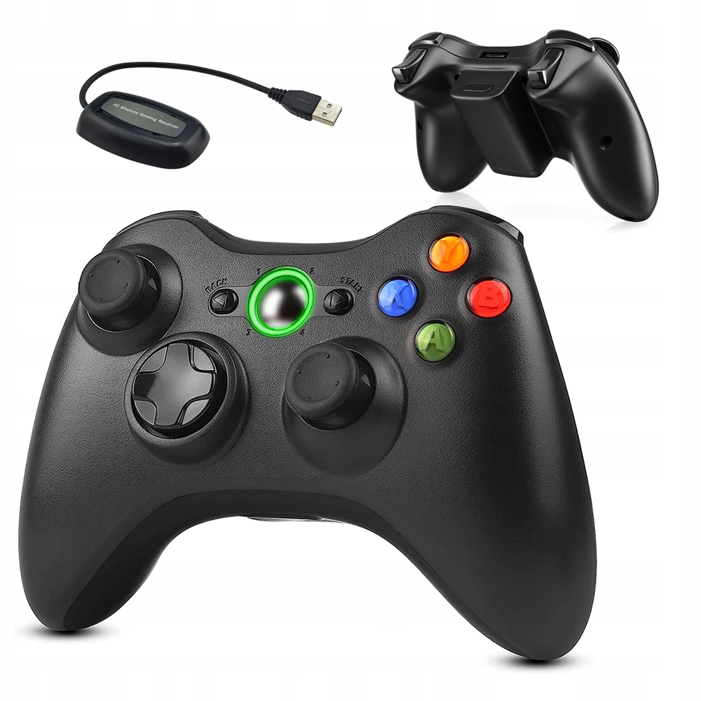 Kontroler Gamepad Bezprzewodowy Pad Na Xbox 360/PC Czarny Z Odbiornik