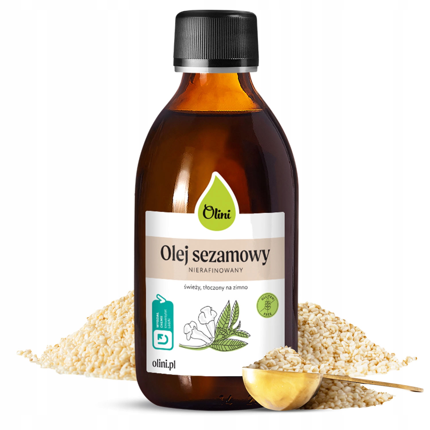 Levně Sezamový olej Lisovaný za studena Olini 250 ml, nerafinovaný