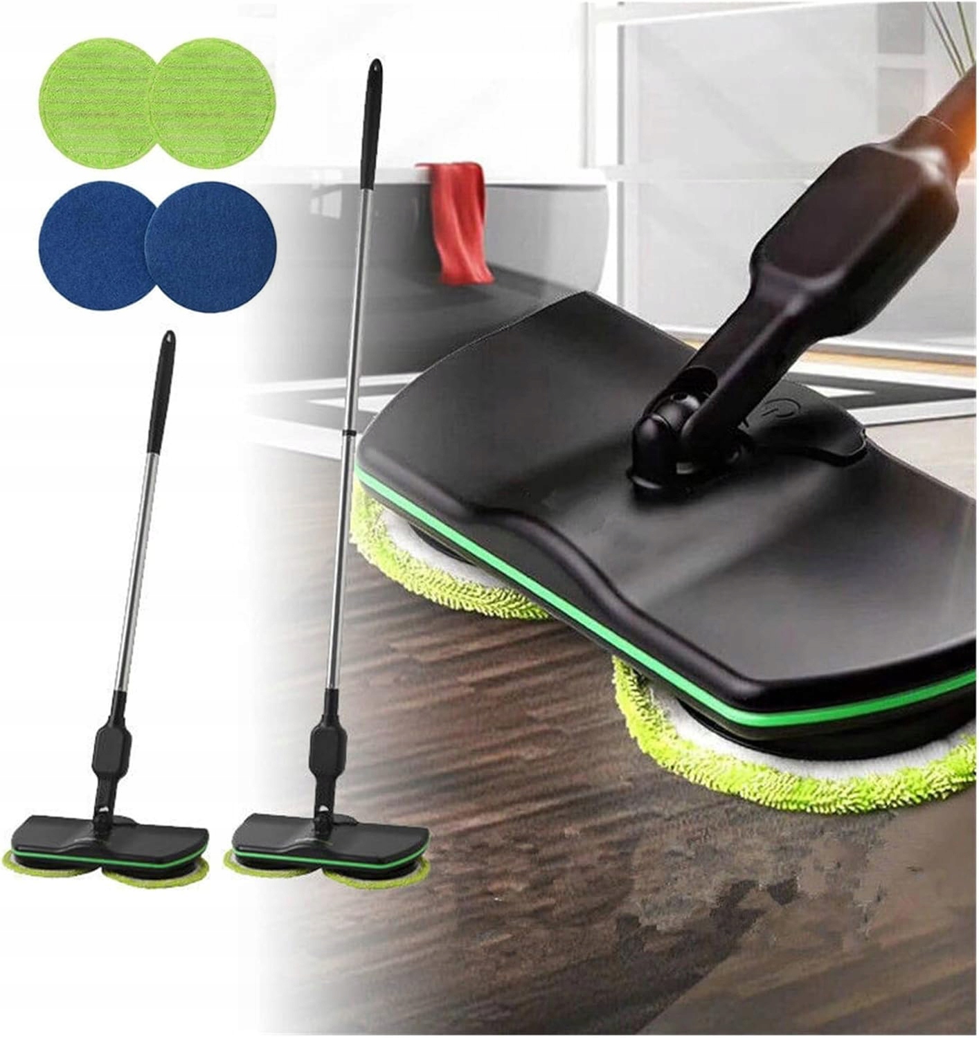 Levně Bezdrátový Rotační Mop Na Mytí Podlah, Elektrický, Nastavitelná Výška