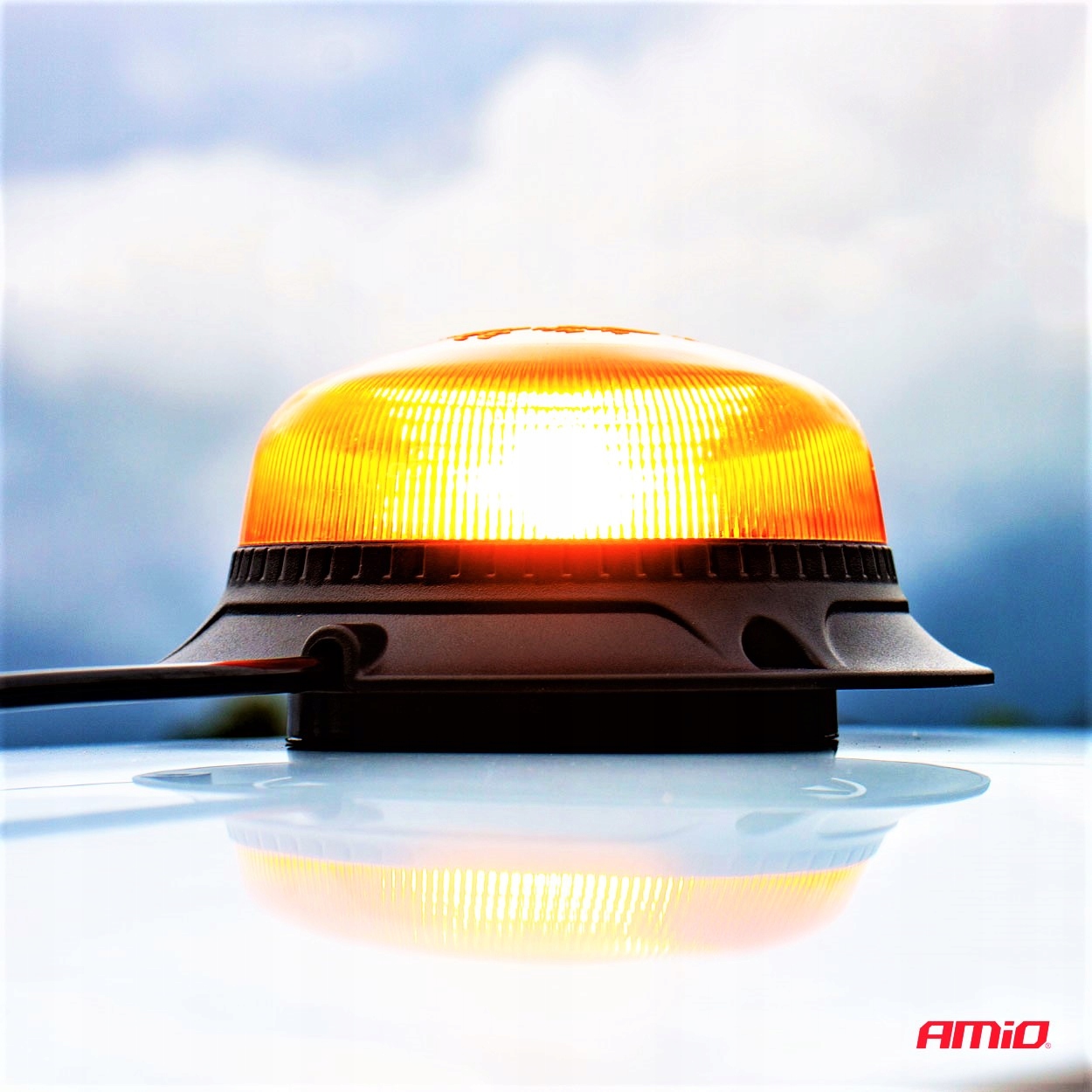 LAMPA OSTRZEGAWCZA MAGNETYCZNA KOGUT 18xLED 12-24V Kolor pomarańczowy