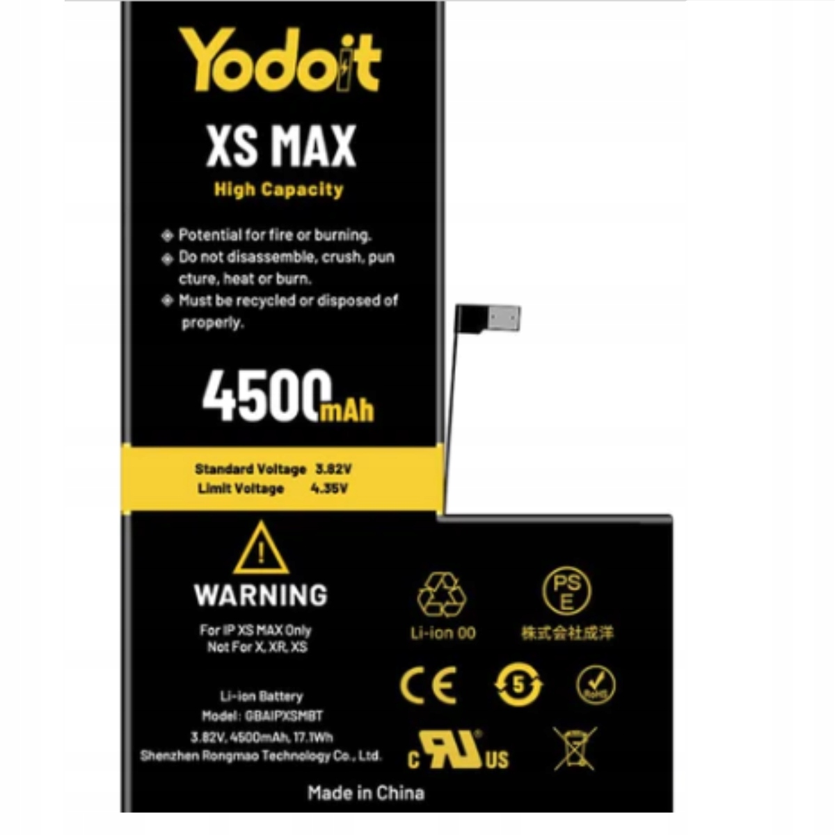 Zamienna bateria do iPhone'a XS Max 4500 mAh + zestaw naprawczy