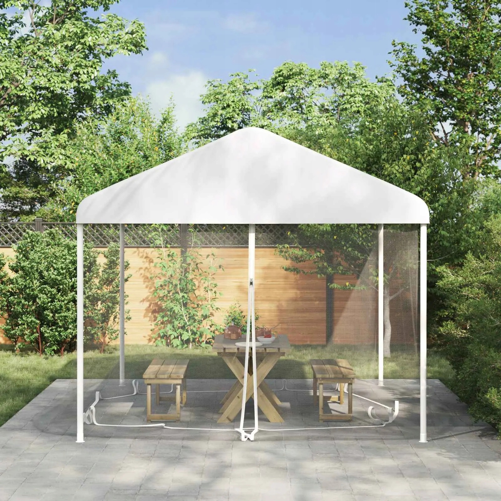 vidaXL Moskytiéra pro altán 220 mesh Bílá 3,6 x 3,6 x 2 cm Polyester