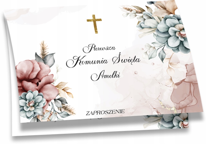 ZAPROSZENIE NA KOMUNIE ZAPROSZANIA KOMUNIJNE 20x15 cm