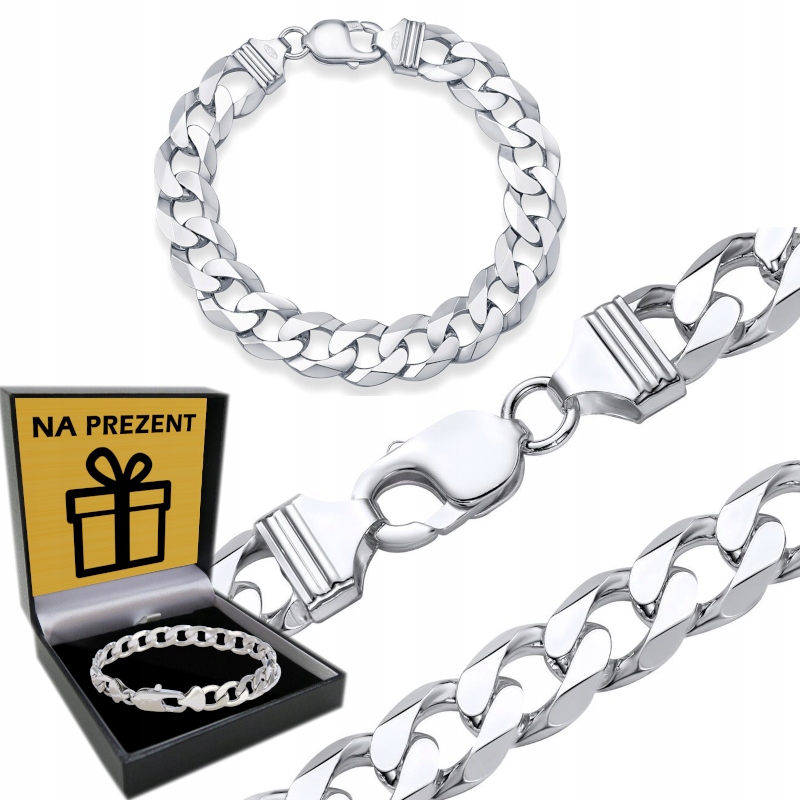 Náramek Hrubý Stříbrný Pánský Stříbro pr 925 Náramek 13mm/20cm Pancíř