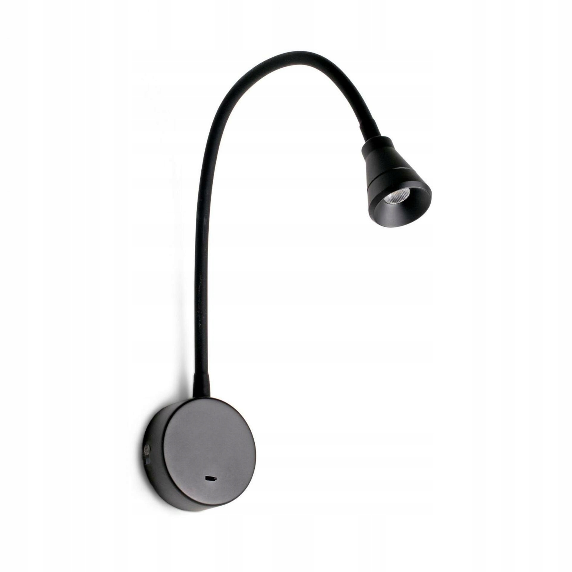 Nástenná Led lampa Faro Bel čierna, flexibilné rameno, 6W, 3000K