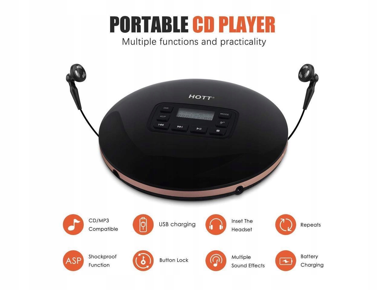 Портативный CD MP3-плеер Discman тип проигрываемых CD-носителей MP3