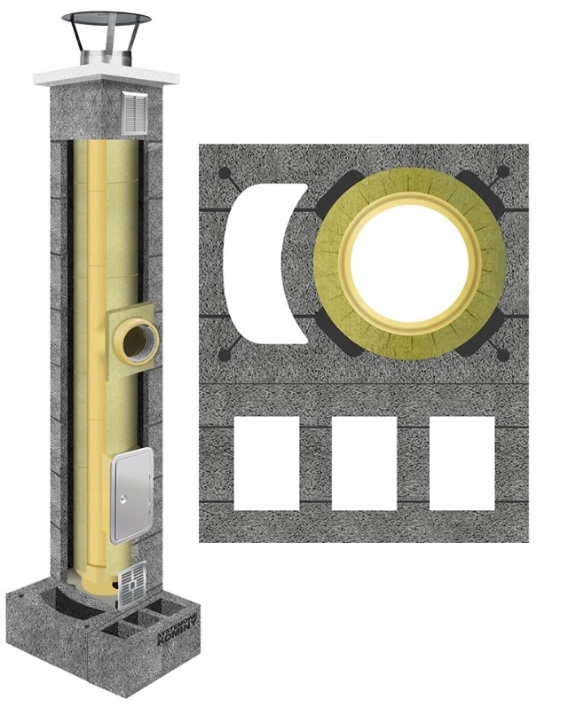 Keramický komínový systém KW+W3 fi 200 5 m, zateplený izolovaný set