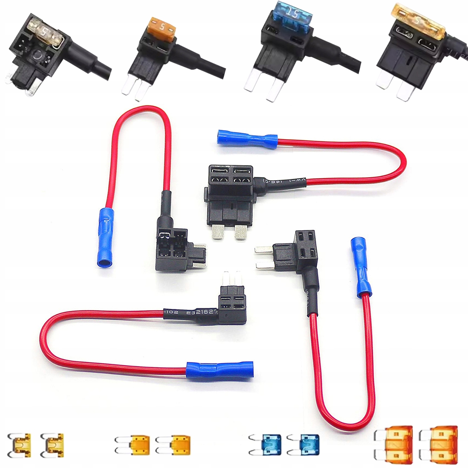 8x ADAPTER GNIAZDO BYPASS SAMOCHODOWY, ROZGAŁĘŹNIK PRĄDOWY NA BEZPIECZNIK