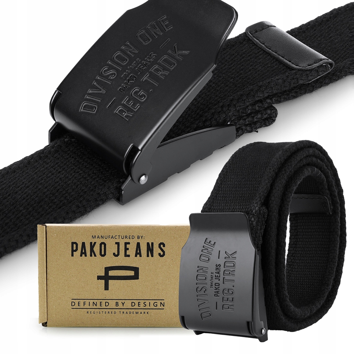 

Pasek męski Premium Solidny czarny parciany