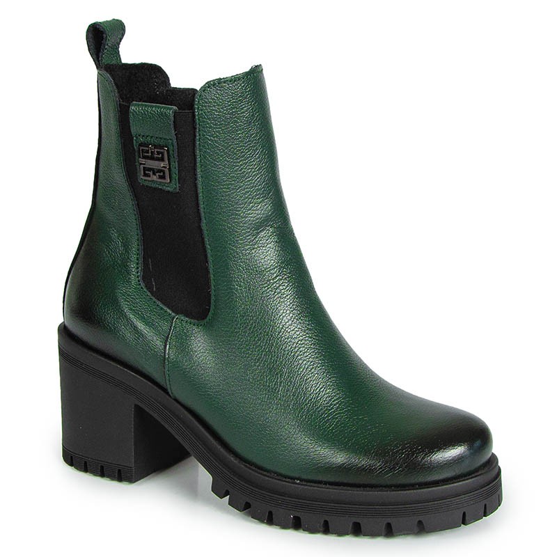 Lemar 60494 Kotníkové Boty Sloupek Kůže Lico Zelené 39