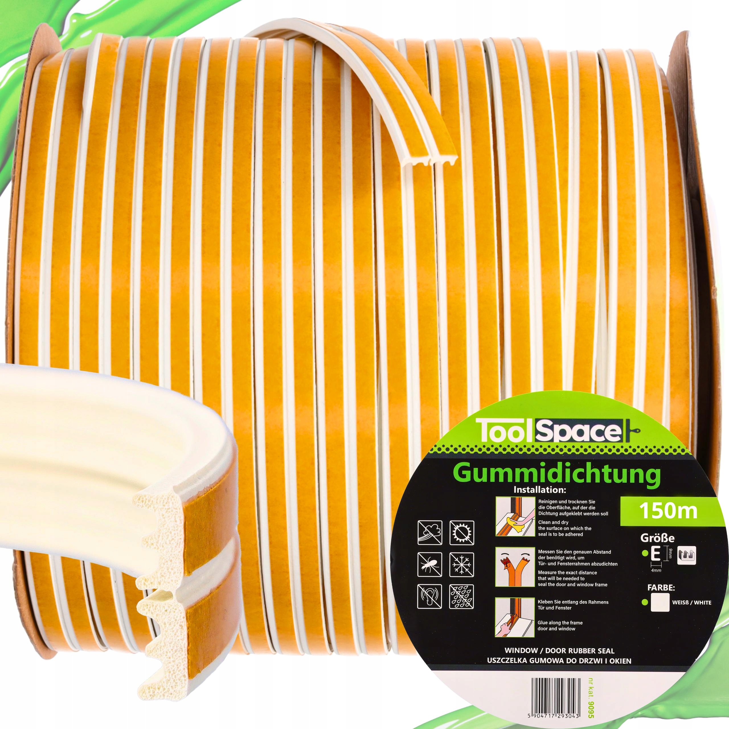 samolepicí těsnění pro okna E 150 m Bílé na mezery 1-3,5 mm