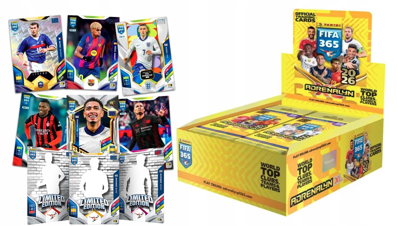 Fifa 365 2026 Adrenalyn XL Panini 50 kart w tym 20 specjalnych 3x Limited
