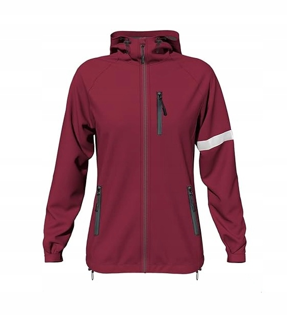 Softshellová Bunda Mikina na dámské kolo S vínová s kapucí