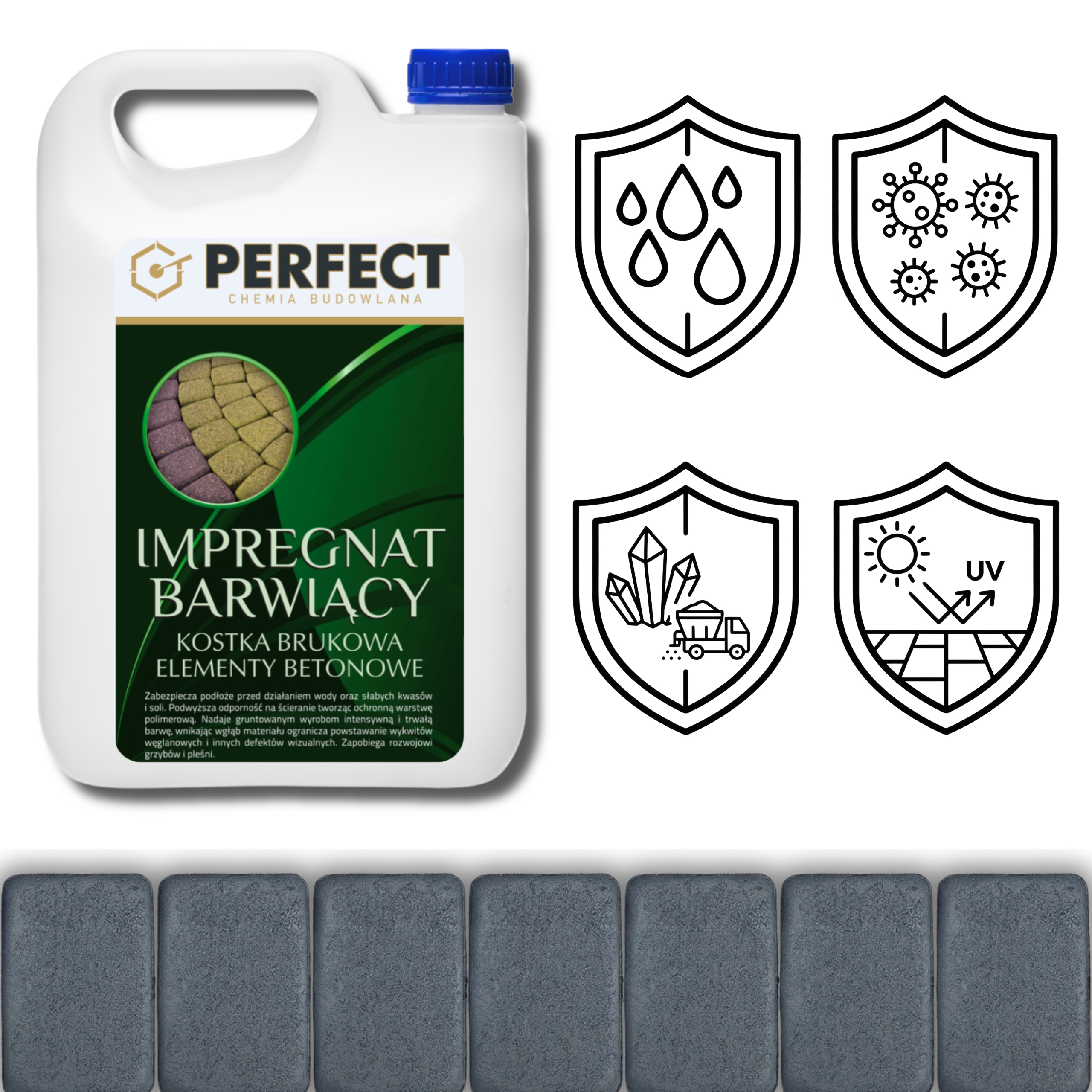 Barvící Impregnat Na Betonu Dlažební Kostky 10 l Grafit