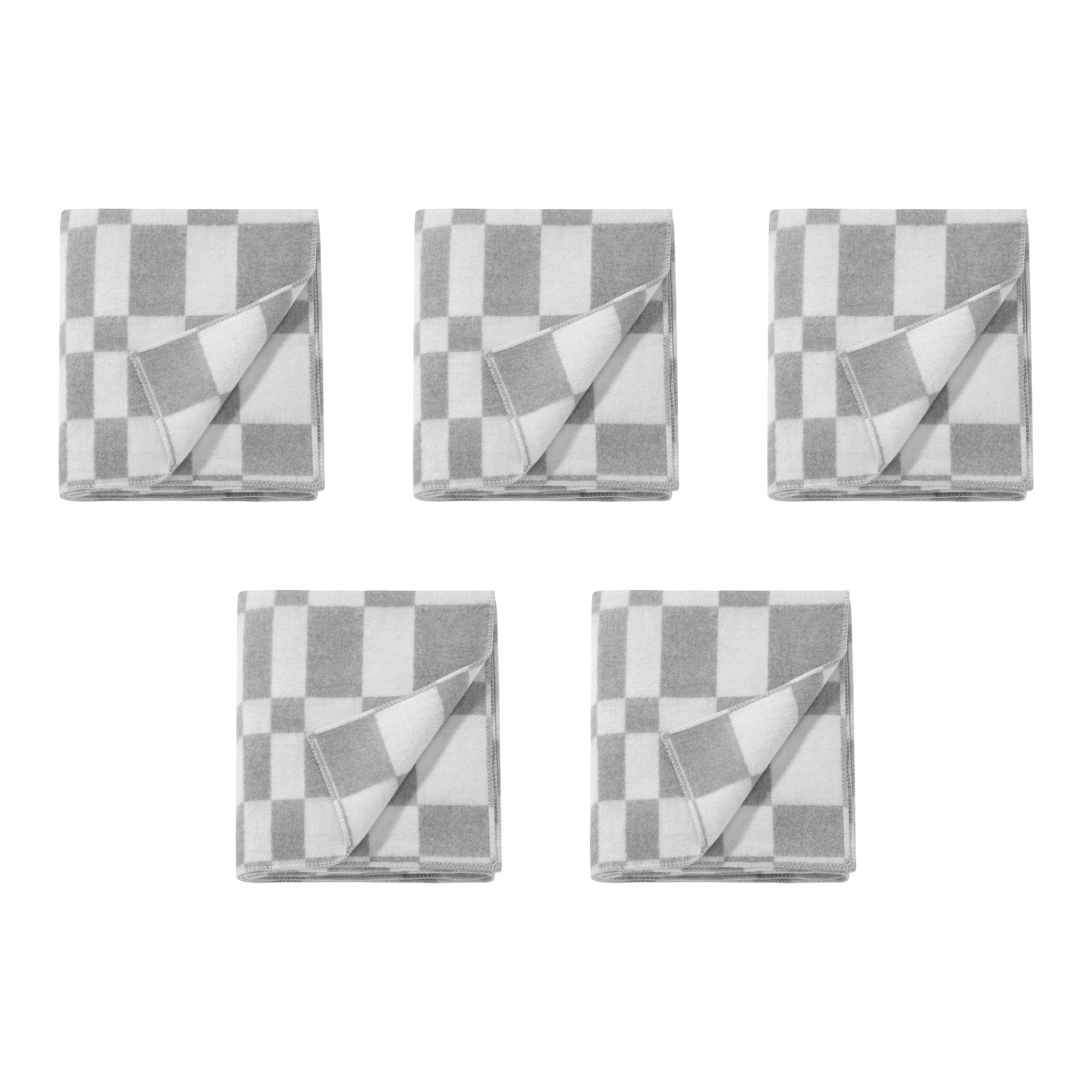 5 ks Světle šedý kostkovaný přehoz 230 x 250 cm – elegantní doplněk