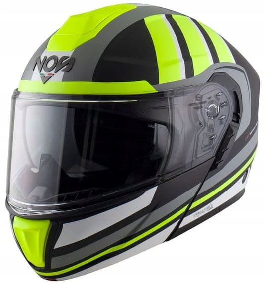 Nos NS-14 Nitro Yellow Matt Motocyklová Prilba Čeľusťová Žltá Matná