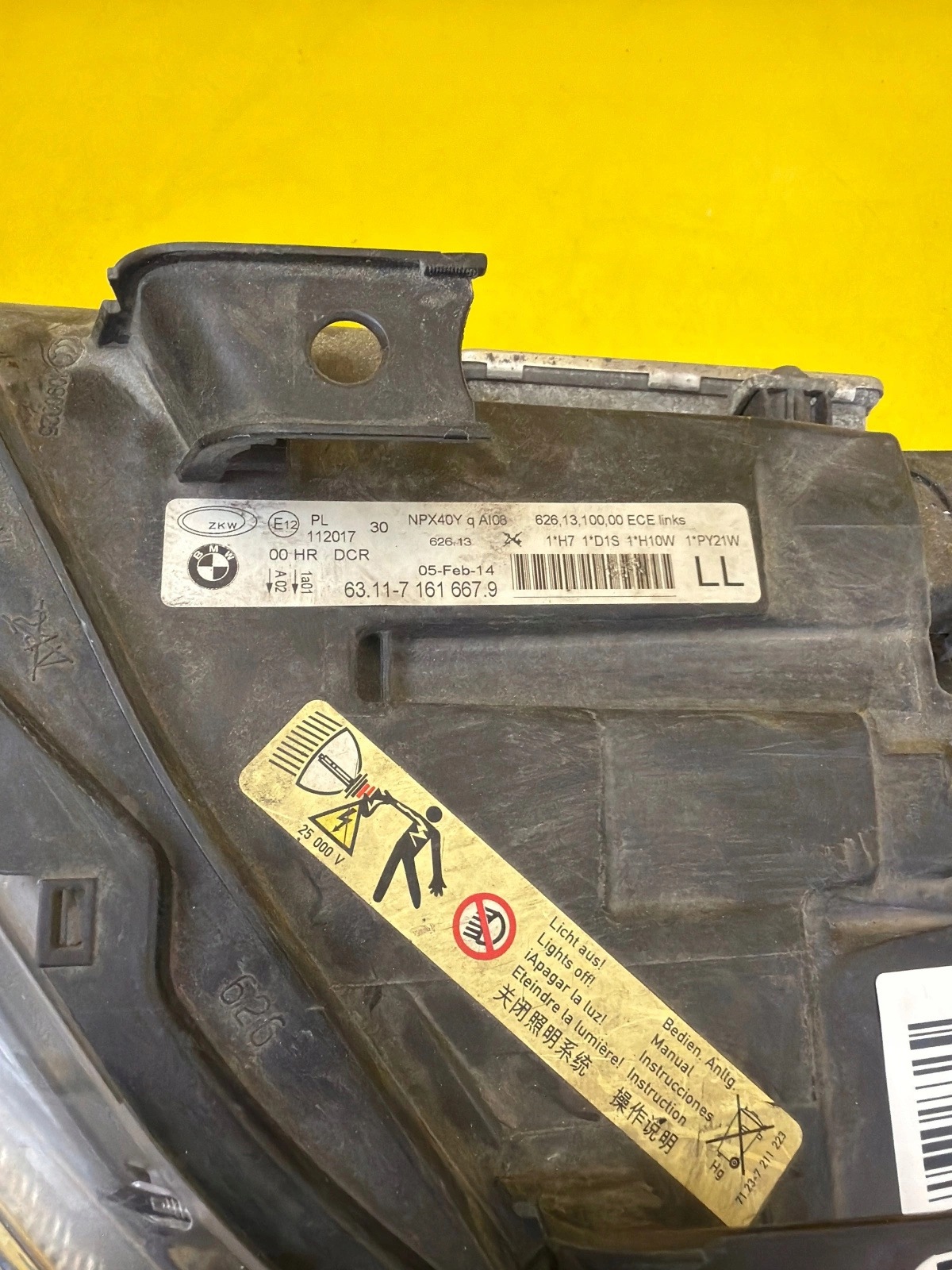 light left Bmw 3 E90 E91 2005-2008 Bi-Xenon non-setting 7161667