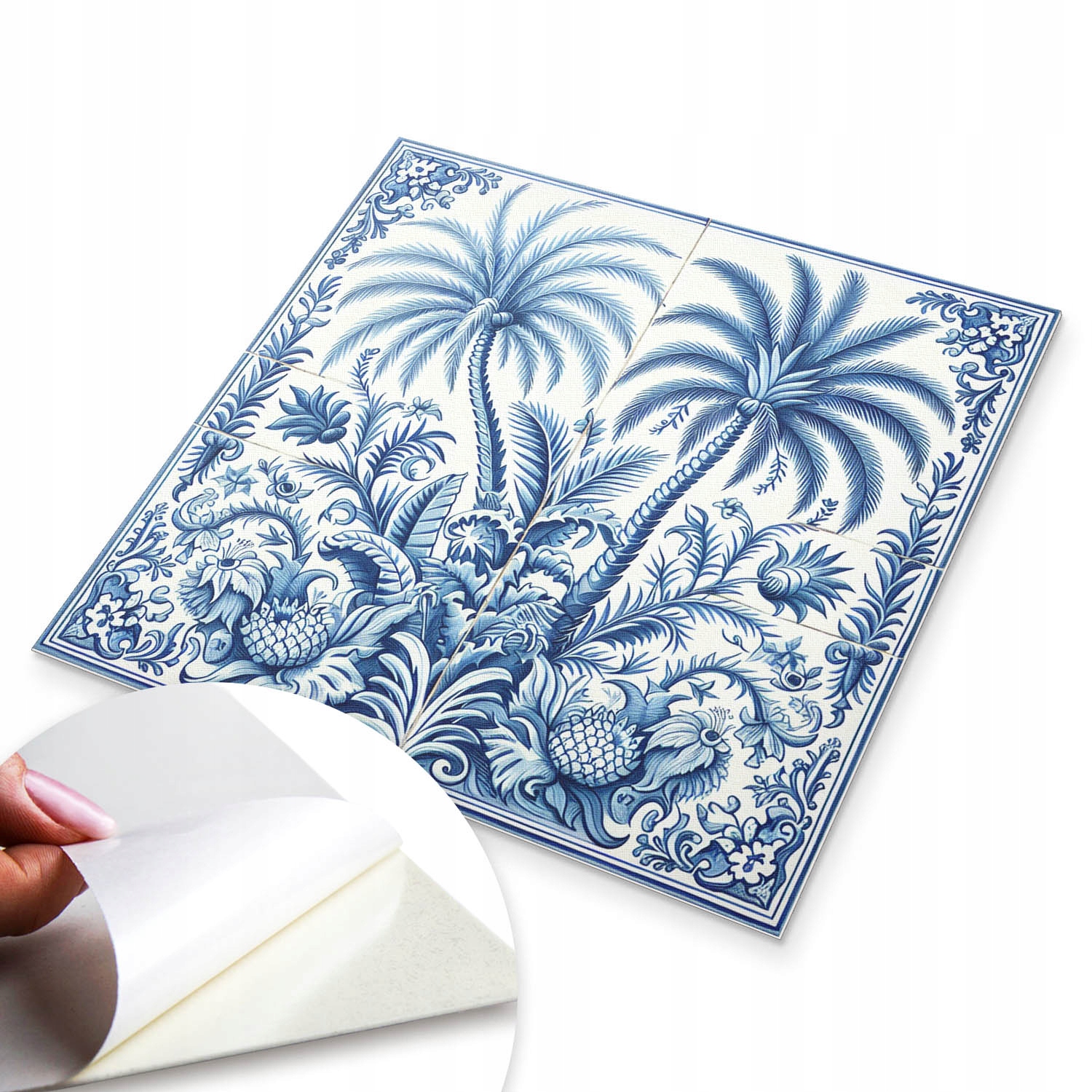 Sada Pvc vinylových dlaždic Exotický rostlinný motiv 9 ks 30x30 cm